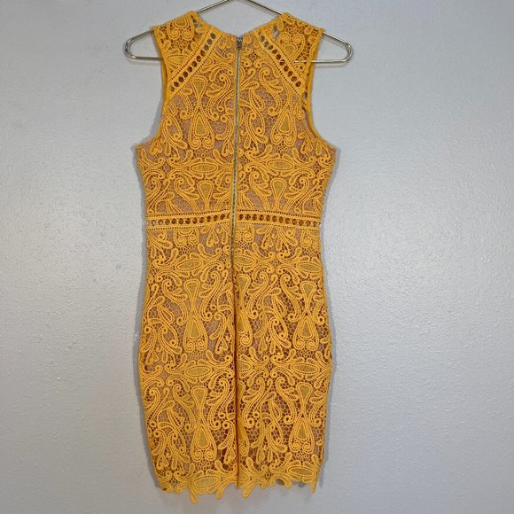Lulu’s Dream Life Yellow Lace Bodycon Dress - Picture 4 of 8